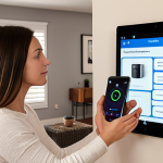 **Image Prompt 1: Human-Technology Interaction**
   - Create an image depicting a person interacting with a smart device in a modern home setting. Include elements like a digital assistant, smart appliances, and a user-friendly interface to illustrate the complexity of human-technology interaction in everyday life.